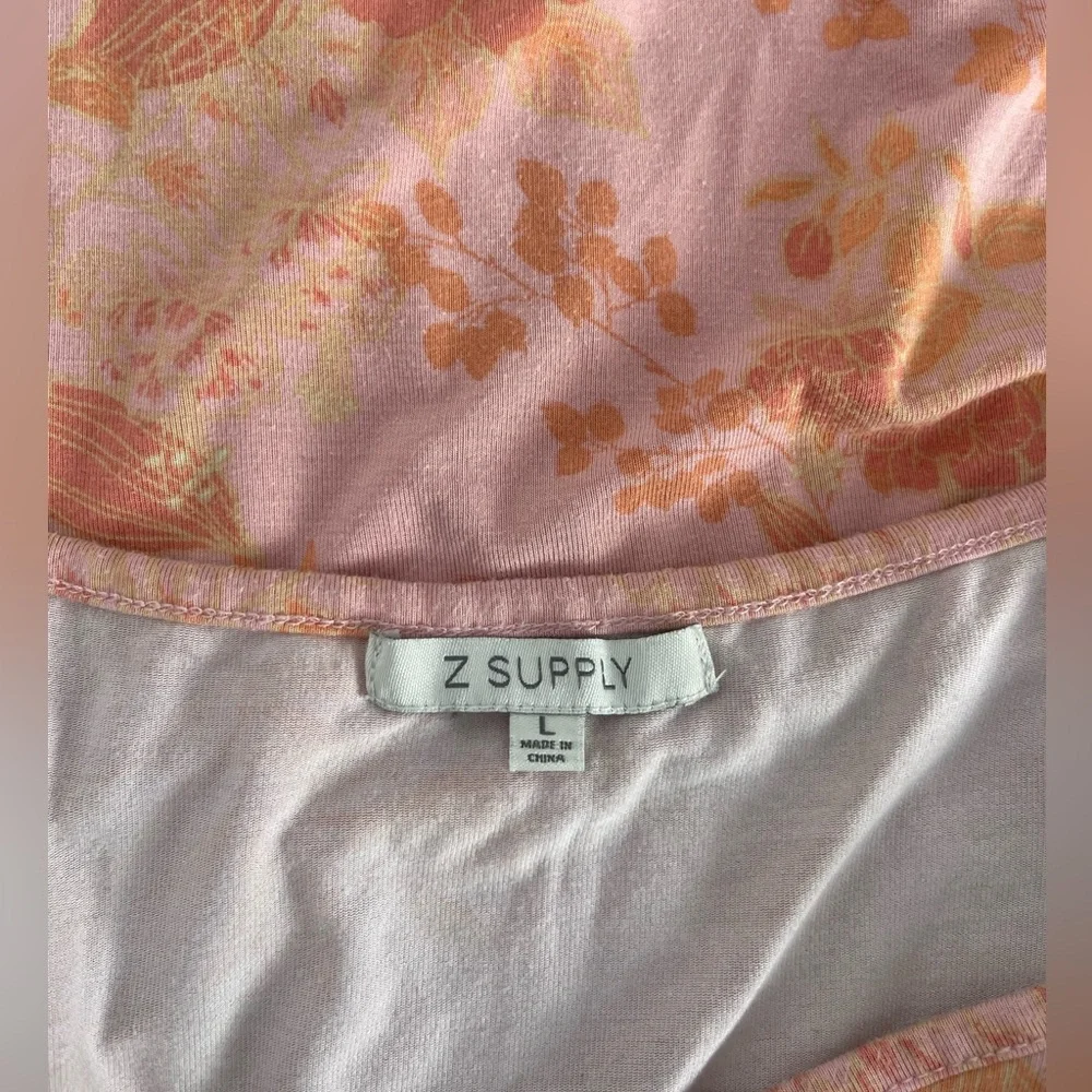 Z Supply Tank Style Midi Dress Floral Print Adjustable Straps Size L - Picture 6 of 8